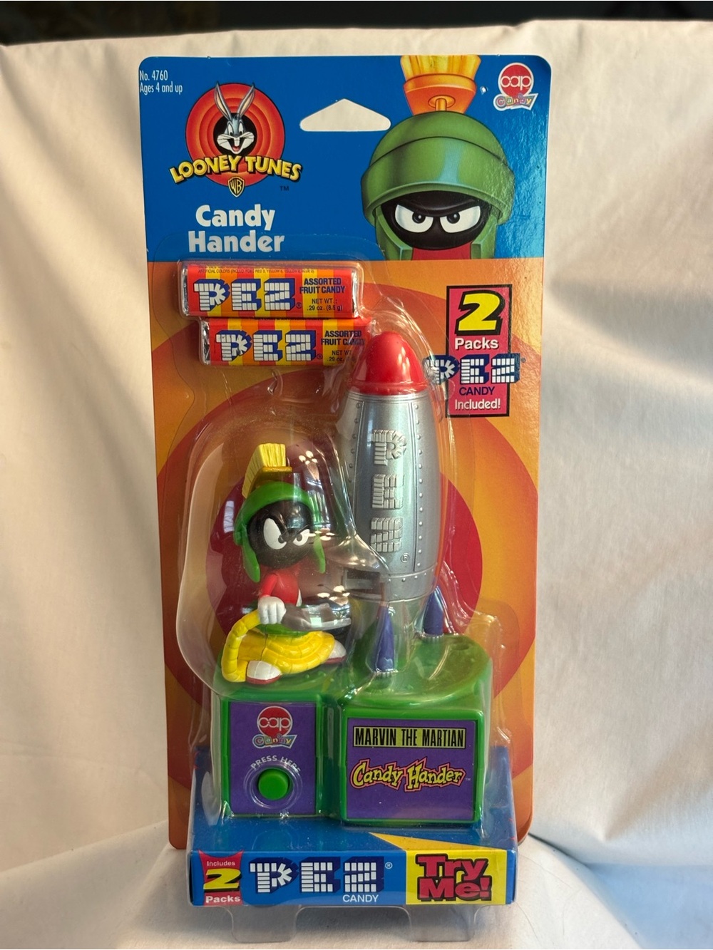 1998 PEZ Looney Tunes Marvin the Martian Candy Hander Dispenser 4760 Sealed